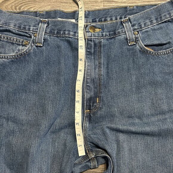 Carhartt Jeans 38x36 Elton Straight Leg 5 Pocket Denim 101496 Medium Wash - Picture 8 of 10